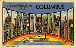 Greetings From Columbus Mississippi Postcard Postcard