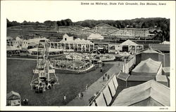 Scene On Midway Des Moines, IA Postcard Postcard