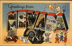 Greetings From Nevada Postcard