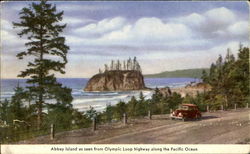 Abbey Island As Seen From Olympic Loop Highway Along The Pacific Ocean Scenic, WA Postcard Postcard