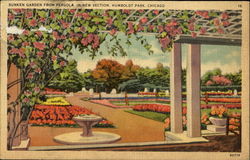 Sunken Garden, Humboldt Park Chicago, IL Postcard Postcard