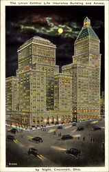 The Union Central Life Insurance Building And Annex By Night Cincinnati, OH Postcard Postcard