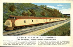 Union Pacific's Streamliner Trains, Railroad Postcard Postcard