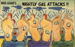 War Games Nightly Gas Attacks!! Postcard