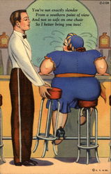 Two Stools Fat People Postcard Postcard