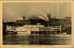 New Palatial Steamer Cincinnati Postcard