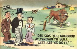 Throwin' the Bull Postcard