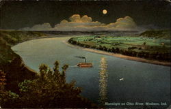 Moonlight On Ohio River Postcard