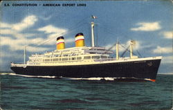 S. S. Constitution American Export Lines Postcard