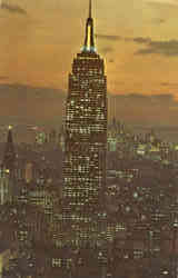 Empire State Building At Sunset New York City, NY Postcard Postcard