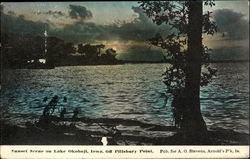 Sunset Scene On Lake Okoboji Off Pillsbury Point Scenic, IA Postcard Postcard