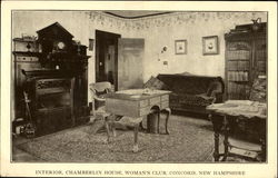 Interior Chamberlin House Woman's Club Postcard