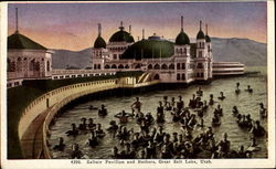 Saltair Pavilion And Bathers, Great Salt Lake Salt Lake City, UT Postcard Postcard