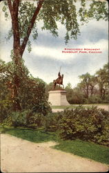 Kosciuszko Monument, Humboldt Park Chicago, IL Postcard Postcard