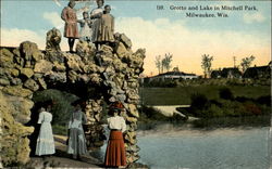 Grotto And Lake In Mitchell Park Postcard