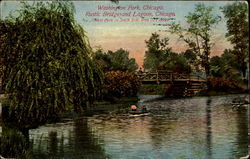 Rustic Bridge And Lagoon, Washington Park Postcard