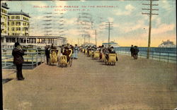 Rolling Chair Parade On The Boardwalk Atlantic City, NJ Postcard Postcard