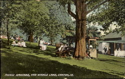 Picnic Grounds, Van Winkle Lake Postcard