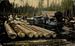 An Oregon Logging Train Postcard