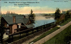 Beautiful Scene On Upper Willamette River Portland, OR Postcard Postcard