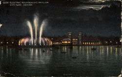 Electric Fountain And Pavilion, City Park Denver, CO Postcard Postcard