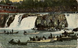 Salmon Fishing Willamette Falls Oregon City, OR Postcard Postcard