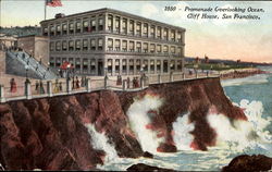 Promenade Overlooking Ocean Cliff House San Francisco, CA Postcard Postcard