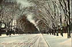 Winter Scene, Fifth Avenue Clinton, IA Postcard Postcard