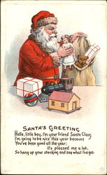 Santa's Greeting Santa Claus Postcard Postcard