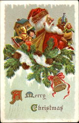 Santa with bag of toys Postcard