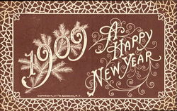 A Happy New Year 1909 New Year's Postcard Postcard