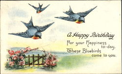 A Happy Birthday Birds Postcard Postcard