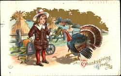 Thanksgiving Greeting Children Postcard Postcard