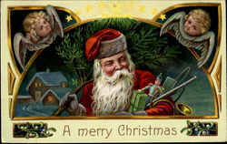 A Merry Christmas Santa Claus Postcard Postcard