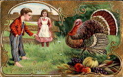 Thanksgiving Greetings Children Postcard Postcard