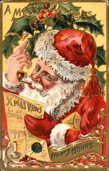 Santa Smoking Pipe Santa Claus Postcard Postcard