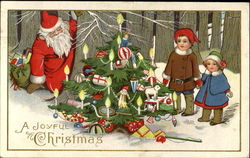 A Joyful Christmas Series 55-D Santa Claus Postcard Postcard