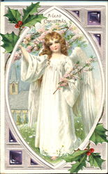 A Glad Christmas Angels Postcard Postcard