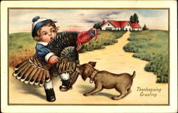 Thanksgiving Greeting Children Postcard Postcard