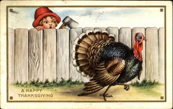 A Happy Thanksgiving Children Postcard Postcard