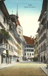 rathaus mit zeitturm Zug, Switzerland Postcard Postcard