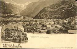 Hotel & Pension Jurgfrau wilderswil, Switzerland Postcard Postcard