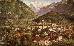 Overview of Interlaken, Switzerland Postcard Postcard