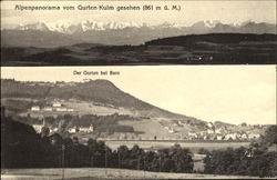 Alpenpanorama vom Gurten-Kulm gesehen (861 m ü. M.). Der Gurten bei Bern Switzerland Postcard Postcard