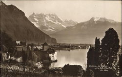 Chateau de Chillon et la Dent du Midi. Alt. 3260 Montreux, Switzerland Postcard Postcard