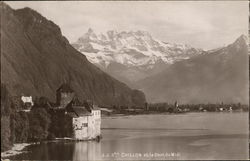 Chillon et la Dent du Midi Scenic, Switzerland Postcard Postcard