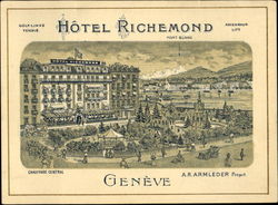 Geneva.Hotel Richemond Switzerland Postcard Postcard