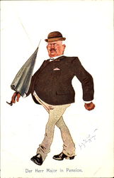 The Major in Retirement Caricature, Germany Postcard Postcard