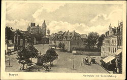 Marktplatz mit Genovefaburg Postcard