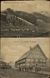 Scene of a house and mountains Thalkirchdorf, Germany Postcard Postcard